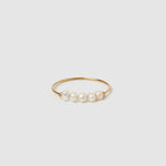 Anel Meia-Lua com Pérolas - Ouro 18K | SILLENE