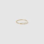 Anel Meia-Lua com Pérolas - Ouro 18K | SILLENE