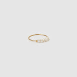 Anel Meia-Lua com Pérolas - Ouro 18K | SILLENE