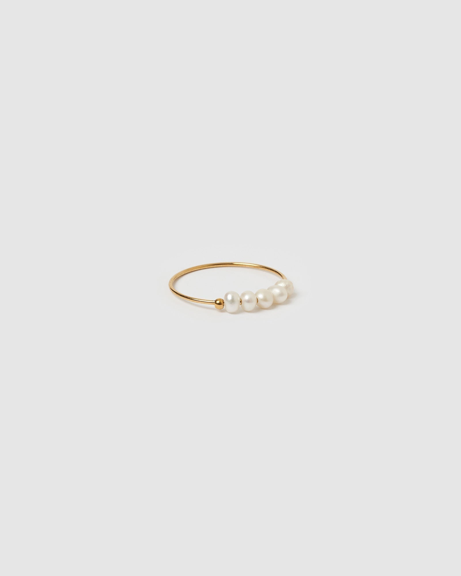 Anel Meia-Lua com Pérolas - Ouro 18K | SILLENE