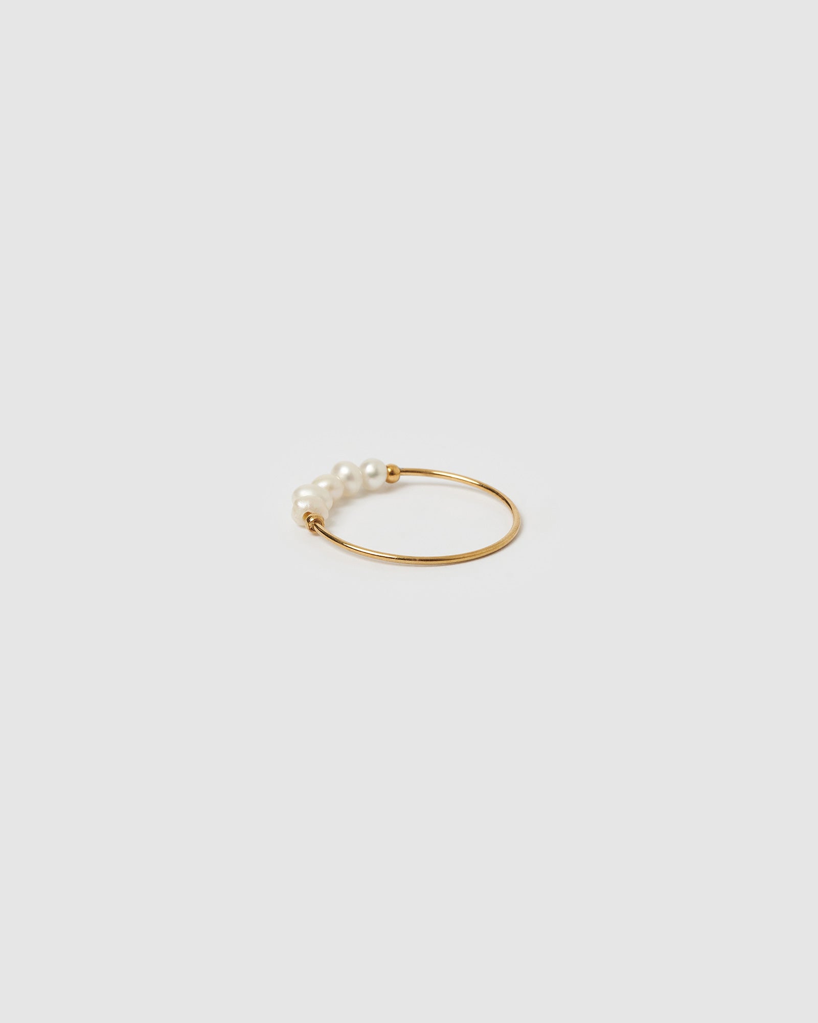 Anel Meia-Lua com Pérolas - Ouro 18K | SILLENE