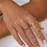 Anel Ondas Sobrepostas - Ouro 18K | SILLENE