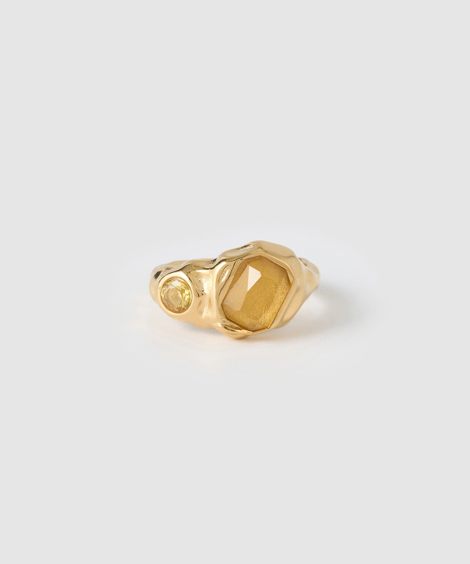 Anel Pedras Amareladas - Ouro 18K | SILLENE
