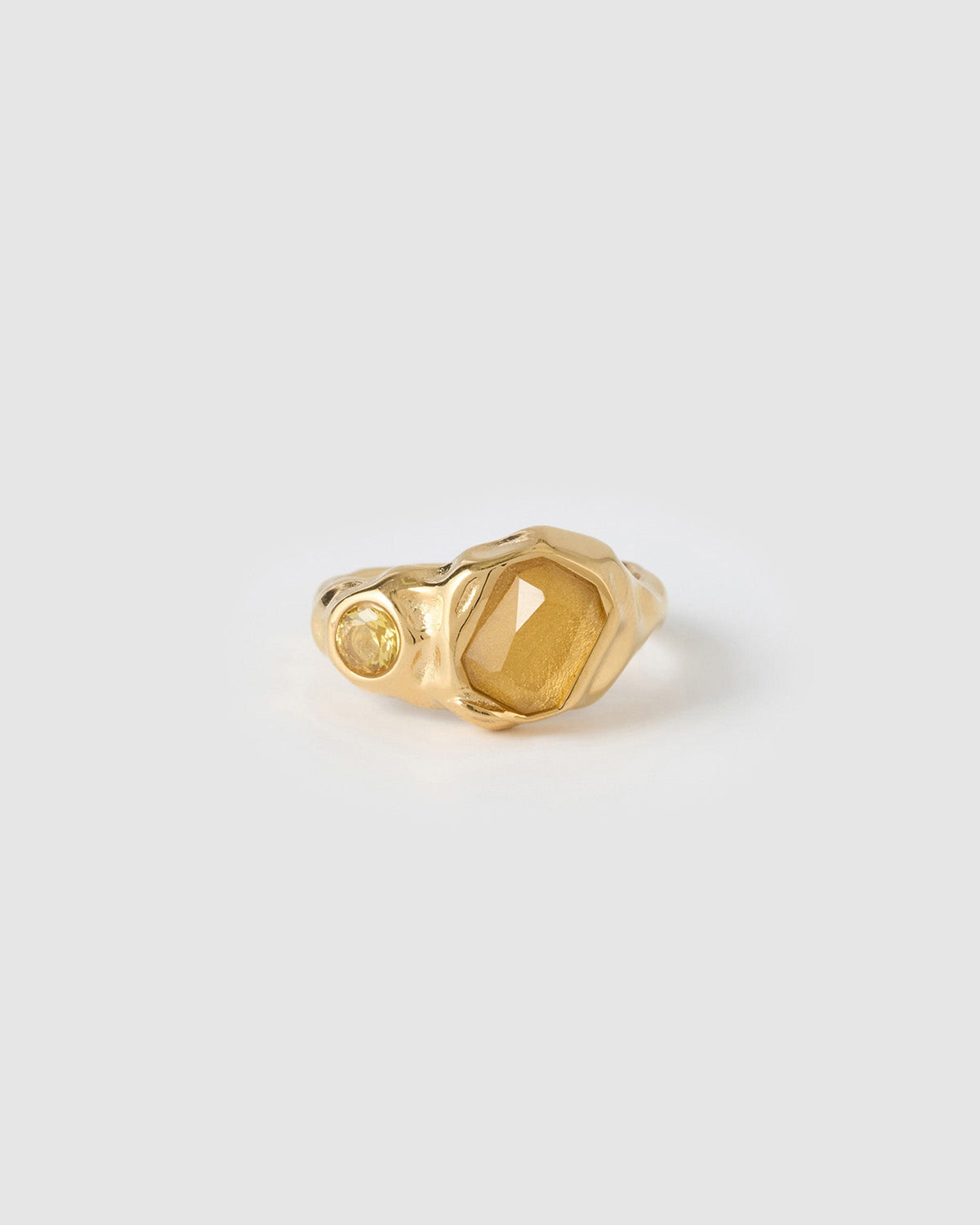 Anel Pedras Amareladas - Ouro 18K | SILLENE