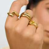 Anel Pedras Amareladas - Ouro 18K | SILLENE