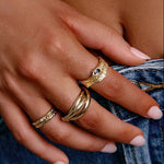 Anel Pedras Azuis - Ouro 18K | SILLENE