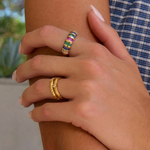 Anel Pedras Coloridas - Ouro 18K | SILLENE