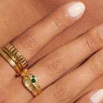 Anel Pedras Verdes - Ouro 18K | SILLENE