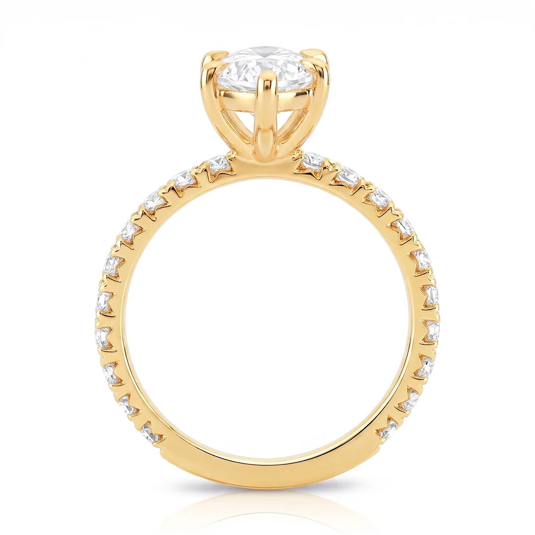 Anel Selena em Zircônia - Ouro 18K
