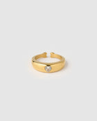 Anel Sinete Coração Cristal - Ouro 18K | SILLENE