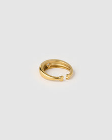 Anel Sinete Coração Cristal - Ouro 18K | SILLENE