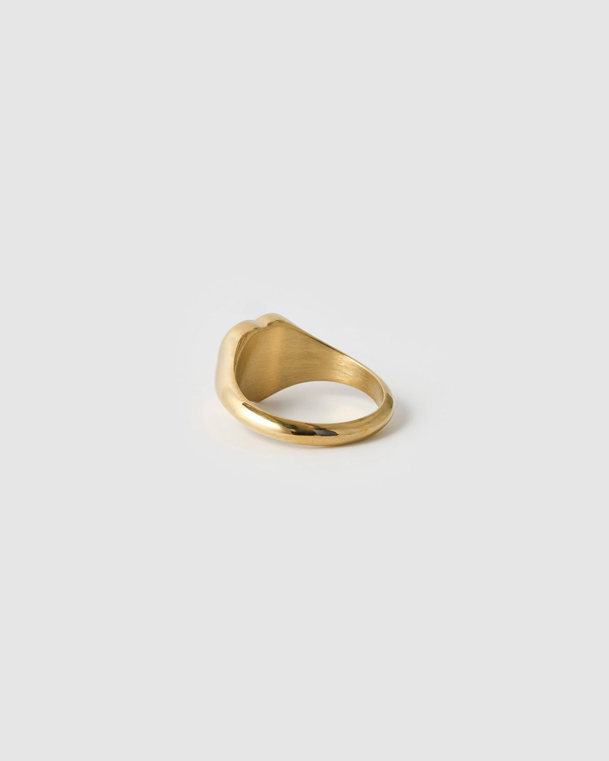Anel Sinete Coração Quartzo Rosa - Ouro 18K | SILLENE