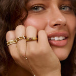 Anel Sinete Coração Vermelho - Ouro 18K | SILLENE