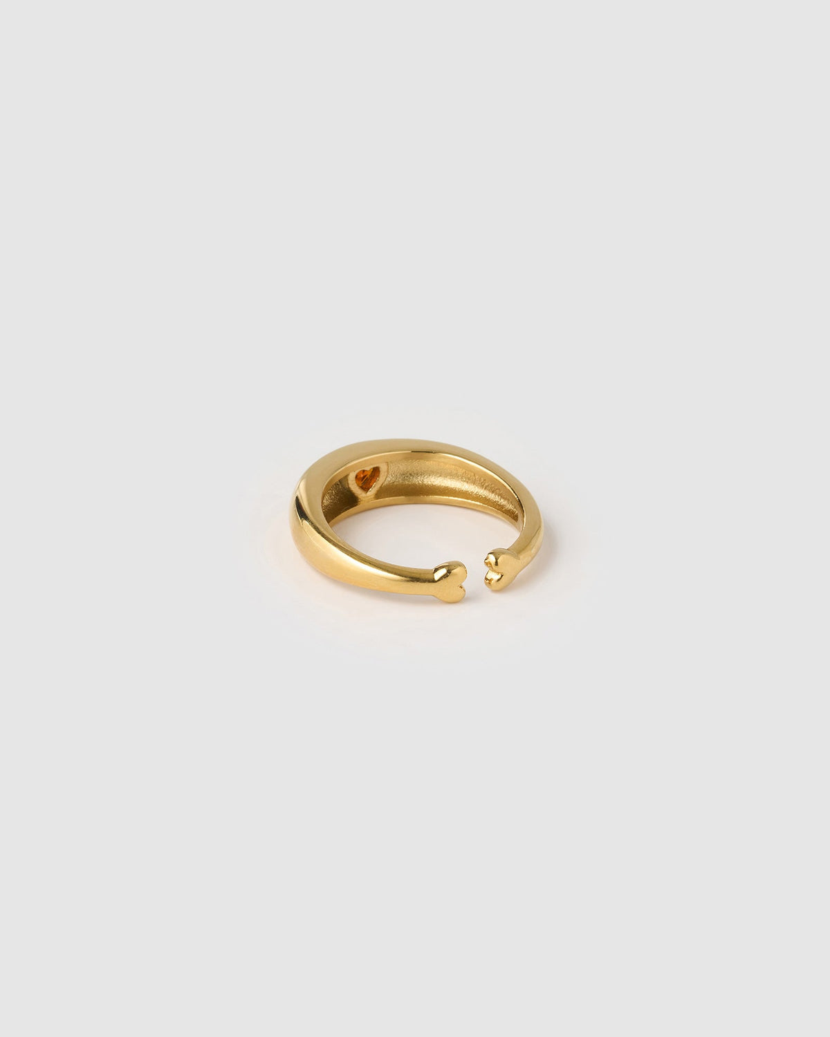 Anel Sinete Coração Vermelho - Ouro 18K | SILLENE