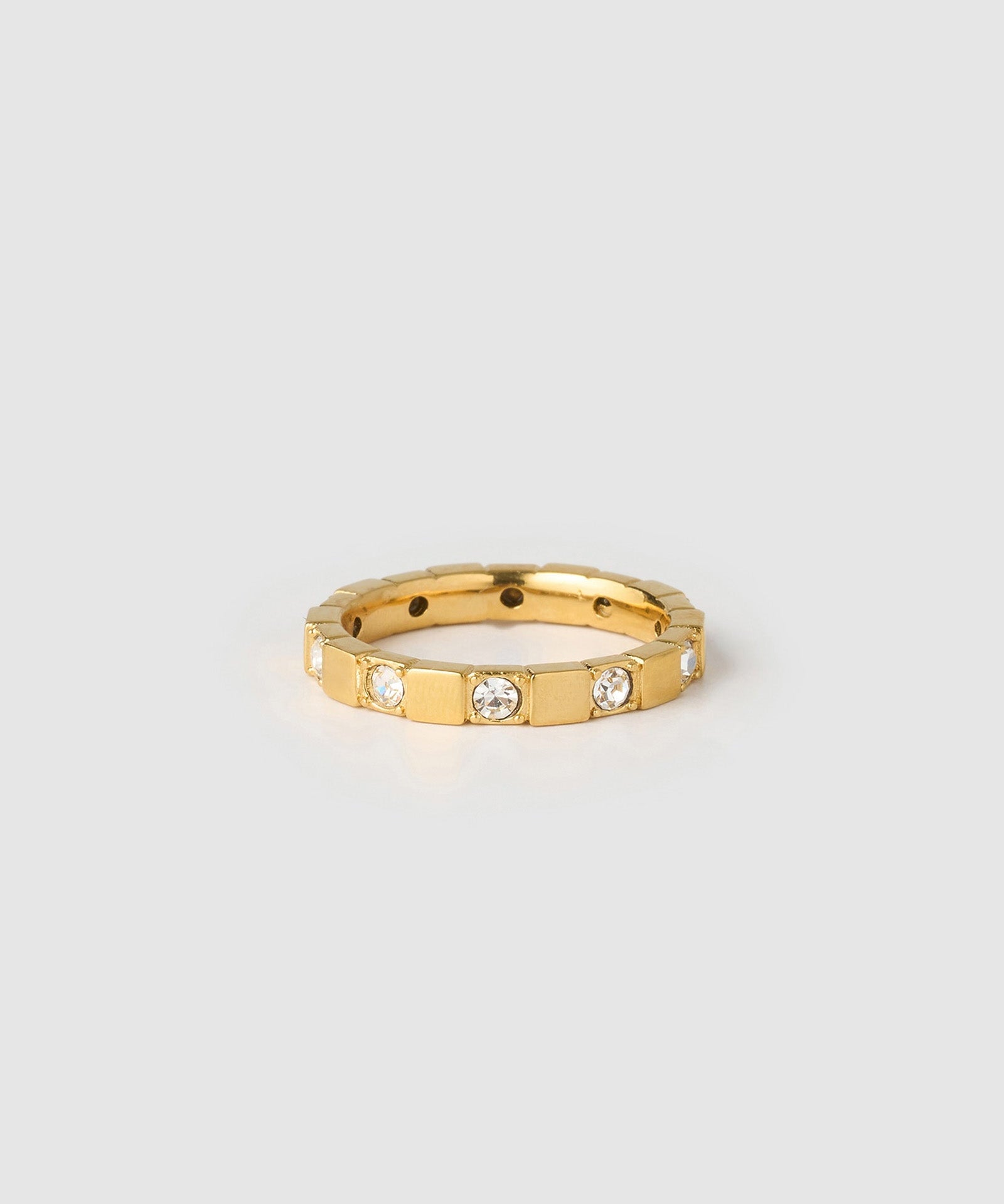 Anel Sinete Cravejado Sutil - Ouro 18K | SILLENE