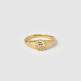 Anel Sinete Espiral Cravejado - Ouro 18K | SILLENE