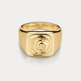 Anel Sinete Espiral - Ouro 18K | SILLENE