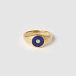 Anel Sinete Lápis-Lazúli - Ouro 18K | SILLENE