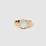 Anel Sinete Madrepérola - Ouro 18K | SILLENE