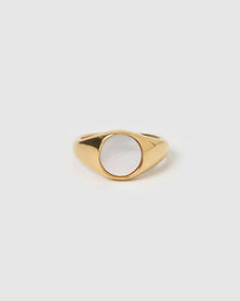 Anel Sinete Madrepérola - Ouro 18K | SILLENE