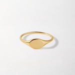Anel Sinete Mindinho Personalizável - Ouro 18K | SILLENE