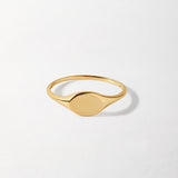 Anel Sinete Mindinho Personalizável - Ouro 18K | SILLENE