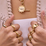 Anel Sinete Olho Grego Cravejado - Ouro 18K | SILLENE