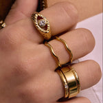 Anel Sinete Olho Grego - Ouro 18K | SILLENE
