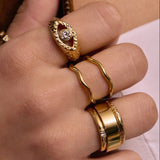 Anel Sinete Olho Grego - Ouro 18K | SILLENE