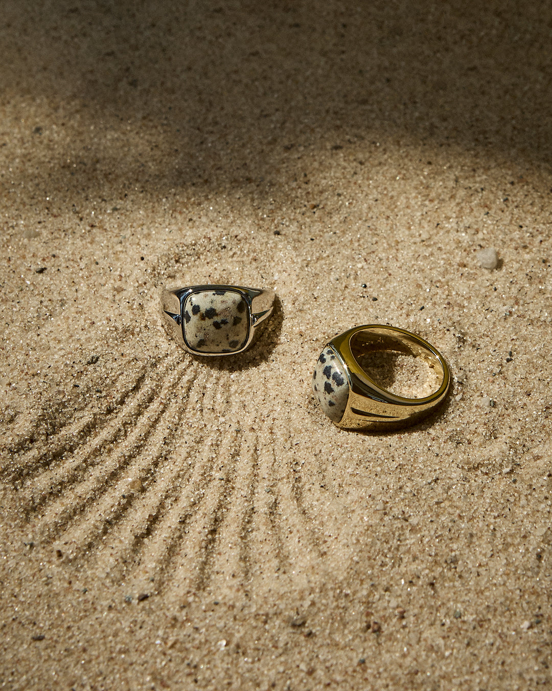 Anel Sinete Pedra Mesclada - Ouro 18K | SILLENE