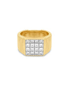 Anel Sinete Quadrado Cravejado - Ouro 18K | SILLENE