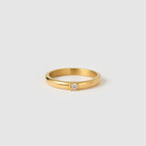 Anel Solitário Cravejado - Ouro 18K | SILLENE