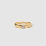 Anel Solitário Pedra Branca - Ouro 18K | SILLENE