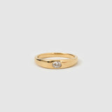 Anel Solitário Pedra Branca - Ouro 18K | SILLENE