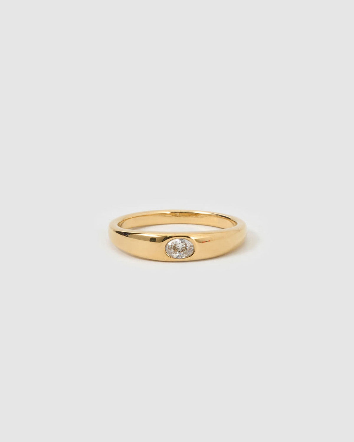 Anel Solitário Pedra Branca - Ouro 18K | SILLENE