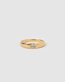 Anel Solitário Pedra Branca - Ouro 18K | SILLENE