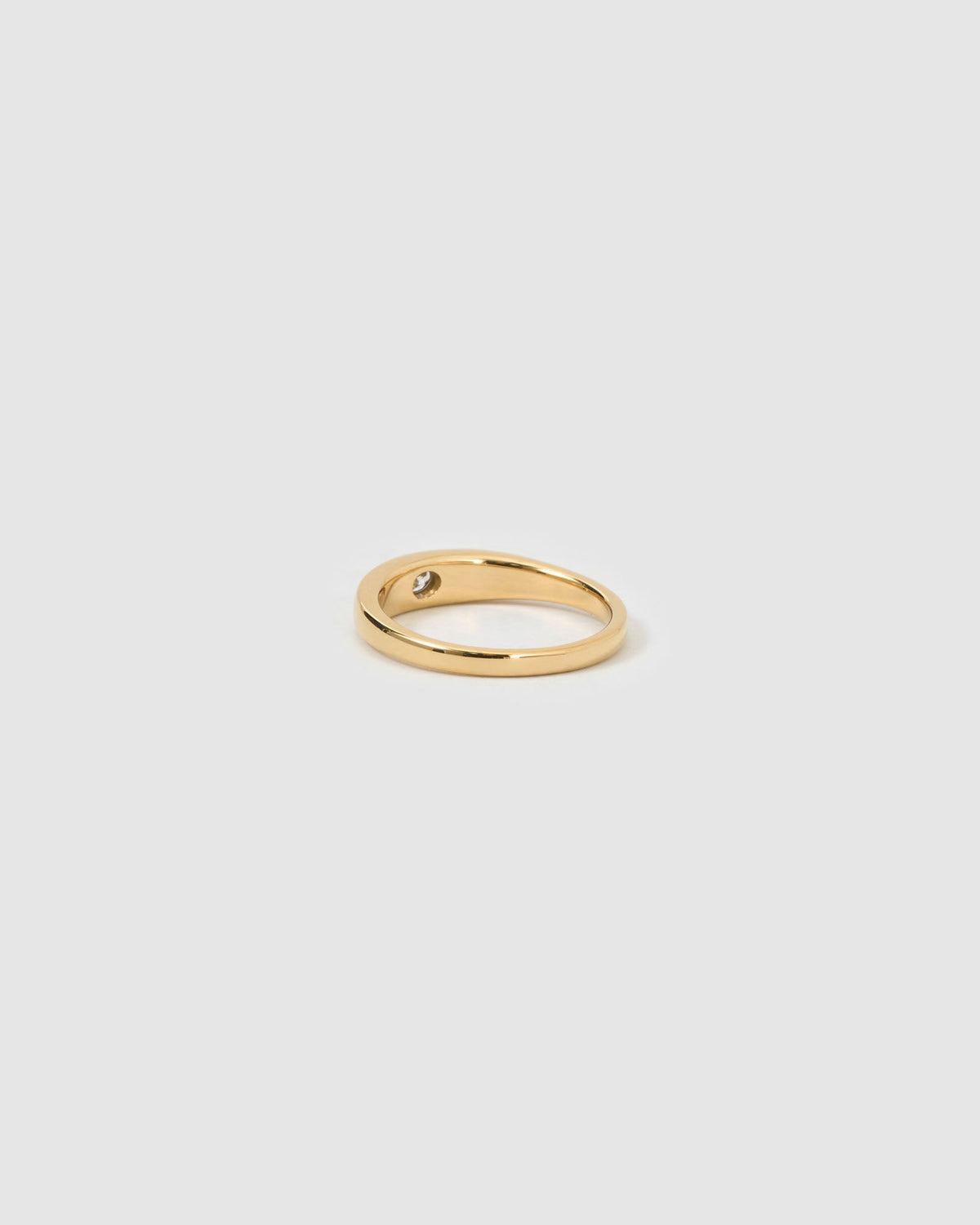 Anel Solitário Pedra Branca - Ouro 18K | SILLENE