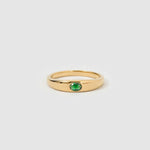Anel Solitário Pedra Verde - Ouro 18K | SILLENE