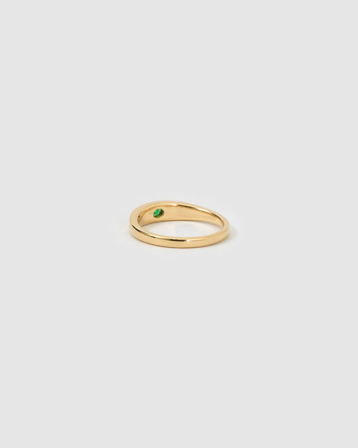 Anel Solitário Pedra Verde - Ouro 18K | SILLENE