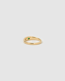 Anel Solitário Pedra Verde - Ouro 18K | SILLENE