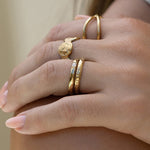 Anel Textura Amassada - Ouro 18K | SILLENE
