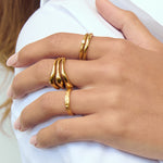 Anel Textura Amassada - Ouro 18K | SILLENE