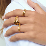 Anel Textura Amassada - Ouro 18K | SILLENE