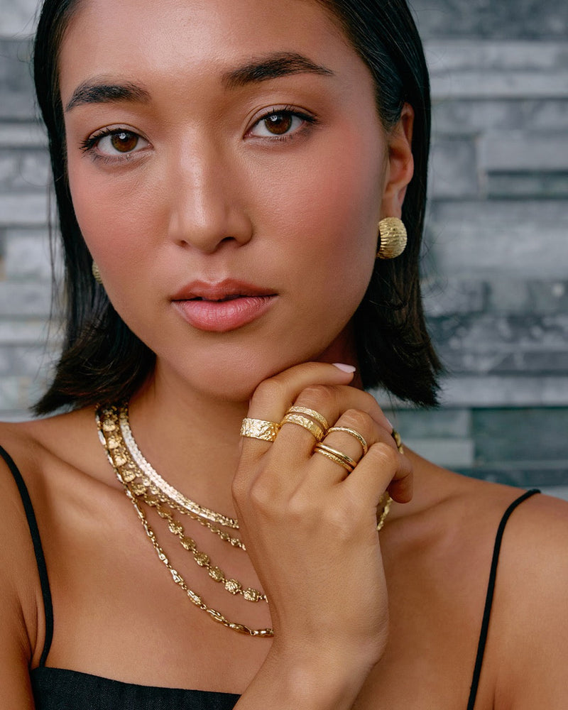 Anel Texturizado Fino - Ouro 18K | SILLENE
