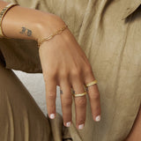 Anel Texturizado Fino - Ouro 18K | SILLENE