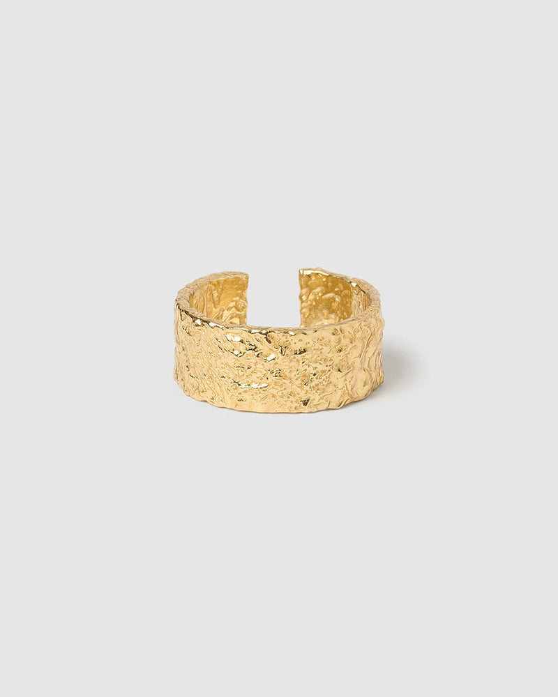 Anel Texturizado Largo - Ouro 18K | SILLENE
