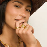 Anel Texturizado Largo - Ouro 18K | SILLENE