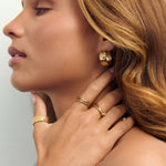Anel Texturizado Largo - Ouro 18K | SILLENE