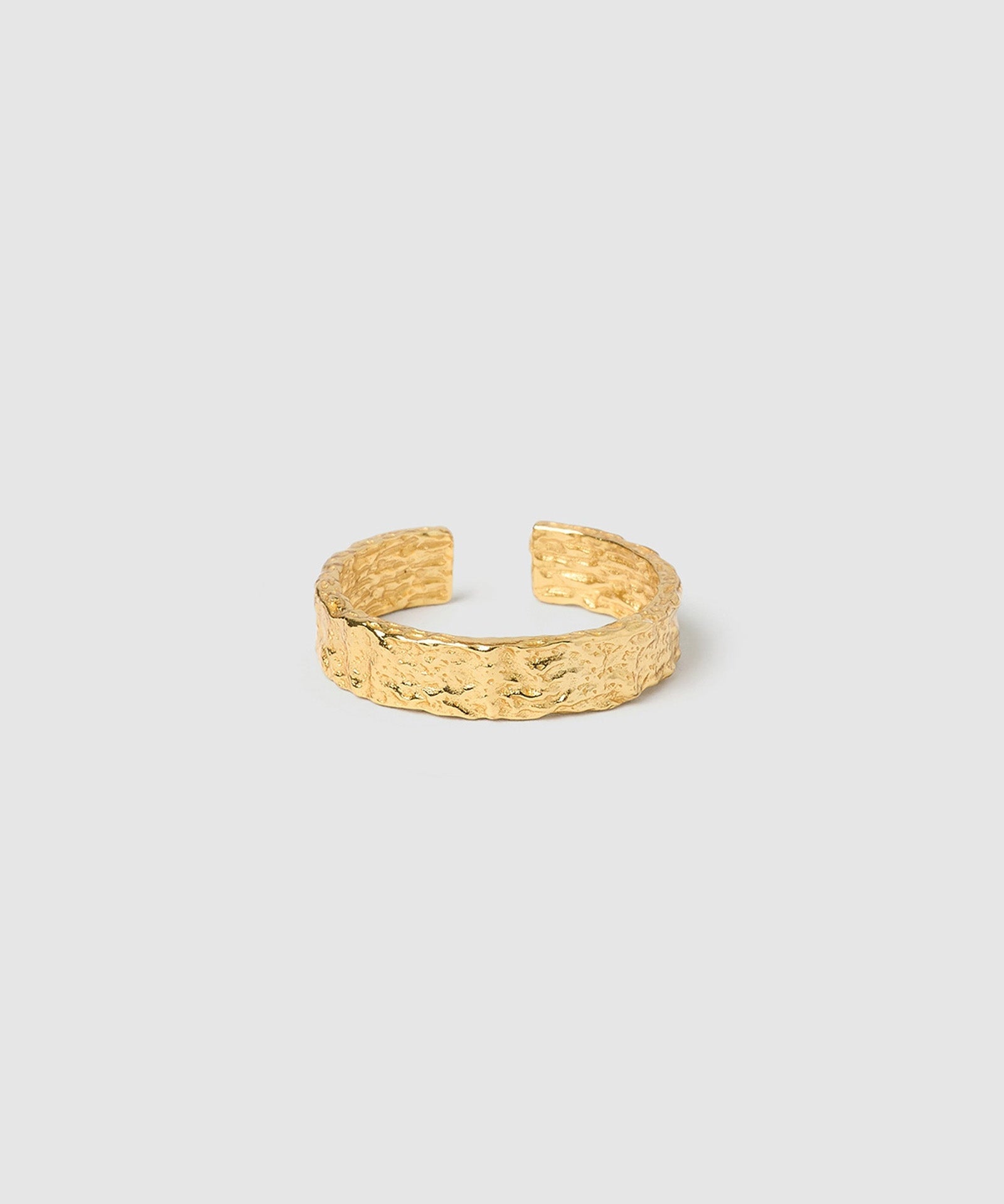 Anel Texturizado Médio - Ouro 18K | SILLENE