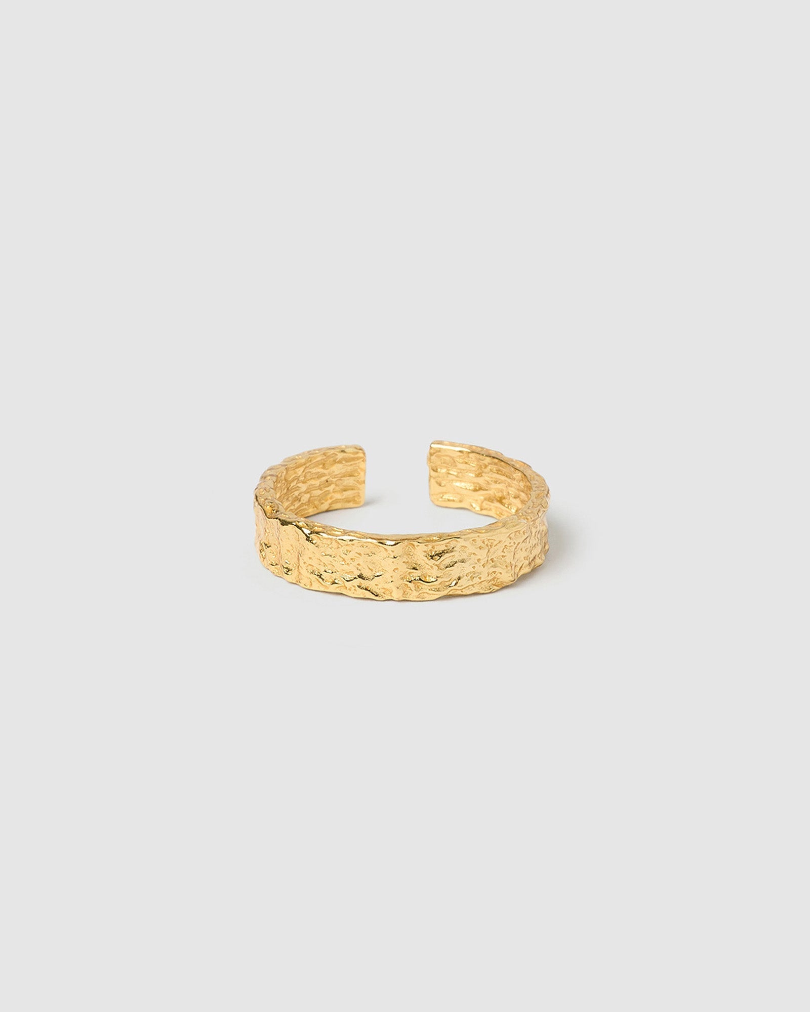 Anel Texturizado Médio - Ouro 18K | SILLENE